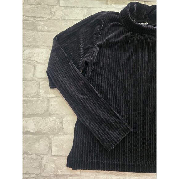 Sno Skins Velvet Turtleneck Long Sleeve Top Medium Black - Picture 4 of 10